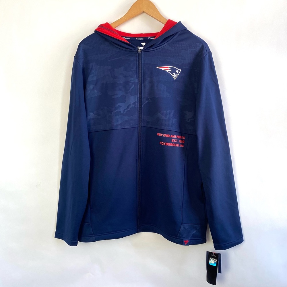 Patriots NWT Full Zip Hooded Sweatshirt Jacket Size Large